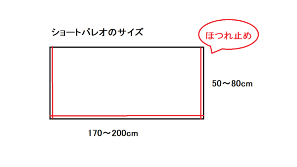 ショートパレオ　参考サイズ